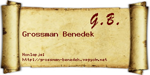 Grossman Benedek névjegykártya
